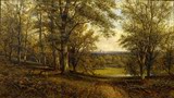 近温莎城堡的公园 18世纪英国风景油画装饰画玄关卧室壁挂画 画芯