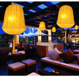 新中式海洋布艺吊灯餐厅卧室茶楼书房火锅店酒店创意古典圆形灯笼