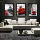 装饰画客厅现代简约有框画卧室书房伦敦红巴士欧式风景墙壁画挂画