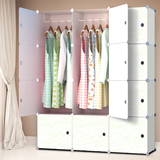 安尔雅简易衣柜现代简约衣柜单人成人塑料衣橱折叠组装组合收纳柜