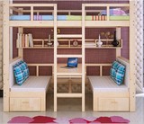定做双层床子母床儿童床实木上下铺高低床组合书桌电脑学习床