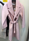 MAXMARA剪标店 粉色七分袖系带羊毛大衣 意大利正品代购