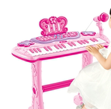 n小朋友宝宝儿童电子琴粉色高档粉红孩子钢琴带麦克风益智玩具