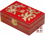 木质中式复仿古典平遥推光漆器首饰品收纳化梳妆盒结婚礼品盒实