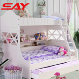 韩式成人双层床多功能儿童床上下床实木高低床1.5米母子床1.2拖床