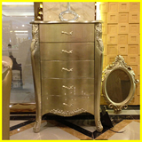 新古典欧式实木五斗柜后现代香槟金色烤漆斗柜简约美式储物门厅柜