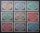 德占波兰邮票1940年帝国徽9全  轻贴