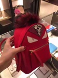 巴黎代购 fendi 芬迪女包2016春季新款女式红色双肩包小号背包