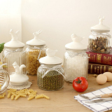 ZAKKA陶瓷玻璃密封罐子零食干果动物透明储物罐创意家居饰品摆件