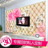 简约客厅电视背景墙纸3d立体大型壁画现代无缝影视墙壁纸墙布玫瑰
