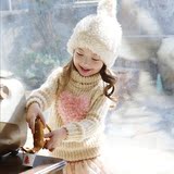 清仓童装女童高领加厚毛衣2015冬装新款韩版公主儿童打底衫新年装