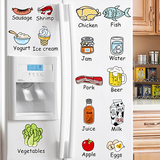 创意卡通厨房橱柜柜门贴装饰品冰箱贴纸个性餐厅可移除墙贴画食物