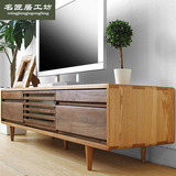 日式北欧简约现代宜家小户型实木白橡木客厅电视柜地柜茶几组合