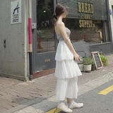 最后现货   韩国代购chic 乖巧仙气蛋挞层次感百褶皱长裙半身裙