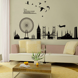 欧式建筑城市风景墙贴画办公室客厅沙发背景卧室床头墙面装饰贴纸