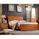 简约现代特价实木床橡木床单人床双人床1.5米1.8米双人床大人床