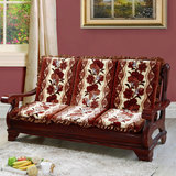 立体毛绒法莱绒实木沙发坐垫带靠背加厚红木沙发垫子联邦椅垫坐垫