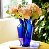 欧式绣球假花仿真花套装客厅 花艺绢花蓝色花瓶样板房装饰花摆件