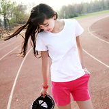 夏季韩版短袖t恤女上衣运动休闲套装学生短裤子女士运动装两件套