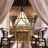 北欧led铁艺钻石吊灯现代简约咖啡厅卧室餐厅吧台工业风创意个性