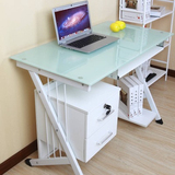 豪华简易电脑桌台式桌家用办公桌 高档钢化玻璃桌写字台简约现代