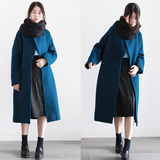 韩国代购日系茧型呢子大衣复古羊毛呢外套宽松毛呢外套羊毛大衣冬