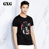 GXG[包邮]男装 夏装 斯文潮流 男士时尚黑色休闲圆领T恤#52244474