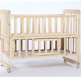 摩羯欧式婴儿床全无漆女孩儿童床带护栏男孩单人可折叠