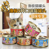 泰国进口渔极猫罐头80g*5罐 Akika猫咪零食成幼猫湿粮鲜封包猫粮