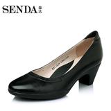 Senda/森达春夏商场同款休闲舒适浅口中跟防水台女单鞋A3M01AQ5