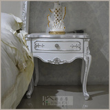 欧式实木雕刻床头柜新古典白色烤漆床边迷你柜后现代卧室家具特价