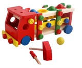 最爱木制早教益智拼装玩具拆装组合木质男孩玩具敲球螺丝木头汽车