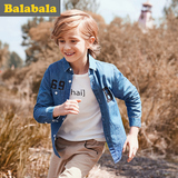 巴拉巴拉男童长袖衬衫中大童上衣2016春秋装新款童装儿童牛仔衬衣