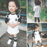 春秋韩版女宝宝T恤女童打底衫1-2-3-4岁半儿童外套婴儿中长款卫衣