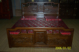 特价全实木双人床老榆木床卧室雕花山水床中式仿古家具明清古典床