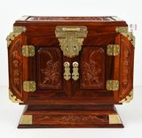 礼品老挝大红酸枝珠宝箱首饰盒化妆箱红木雕家具摆件结婚嫁妆工艺