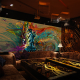 大型壁画酒吧KTV休闲个性墙纸壁纸自由女神涂鸦咖啡厅KTV酒吧壁纸