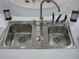 管安装普乐美厨房洗菜盆加厚304不锈钢双槽套餐洗菜池水槽BM602