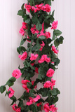 13头5色玫瑰花藤条月季蔷薇花朵藤蔓悬挂壁垂吊仿真花卉