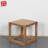 新中式椅家具定制 老榆木免漆凳子 矮凳方形凳 换鞋凳 设计师椅子