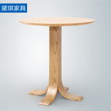 小户型实木餐桌椅组合北欧简约现代创意办公圆桌咖啡厅洽谈小圆桌