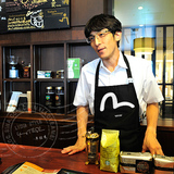 定制潮牌时尚个性围裙 纯色印花男女士厨房咖啡厅奶茶餐厅工作服