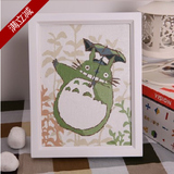 自油自画 数字油画diy手绘包邮卡通儿童动漫人物手工数码填色龙猫
