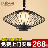 新中式铁艺鸟笼吊灯创意复古餐厅灯具咖啡厅吧台吊灯 笼子灯88005