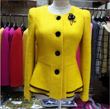2015秋冬新款韩版女装羊毛呢子外套女款修身大码短款毛呢大衣潮