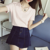2016夏装新款衣服简单T恤韩国女士短袖18体血衫桖24周岁25-29土潮