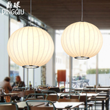 北欧现代简约创意艺术日韩新中式餐厅吧台灯笼圆球款蚕丝餐桌吊灯