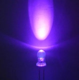 LED灯珠5MM紫色 F5紫光 白发紫 荧光防伪验钞灯灭蚊专用50只包邮