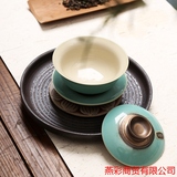 泡茶整套功夫茶具三才杯子茶碗 德化陶瓷盖碗大号茶杯景德镇窑变