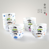 新款创意幸福一家四口4.25寸骨瓷米饭碗小碗陶瓷碗厂家直销批发价